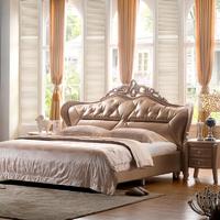 Carolean Luxury Dubai Style Upholstered King Bed Furniture D520