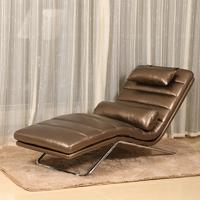 Carolean Modern Bedroom Chrome Finished Leather Sleeping Chair F131