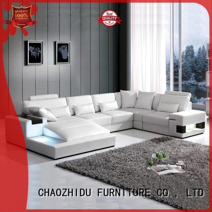 Carolean Modern Living Room Furniture Led U Shape Leather Sofa Sf02 Led U Shape Leather Sofa