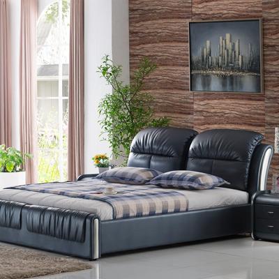 Carolean bedroom furniture italian leather dubai bed 906#